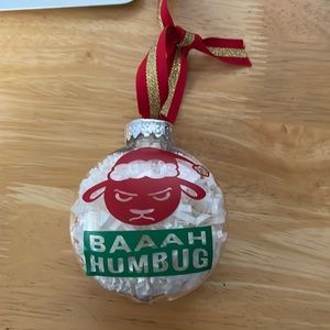 Baaah Humbug sheep holiday handmade Christmas ornament novelty gift